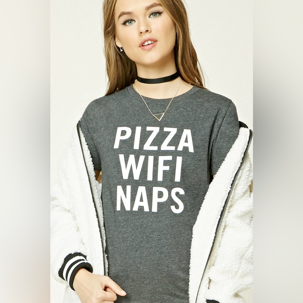 New Pizza WiFi Naps T shirt NWOT